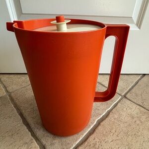 Vintage Tupperware Extra Large Orange Pitcher